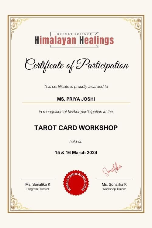 learn tarot card reading workshop classes course delhi ncr india certificate